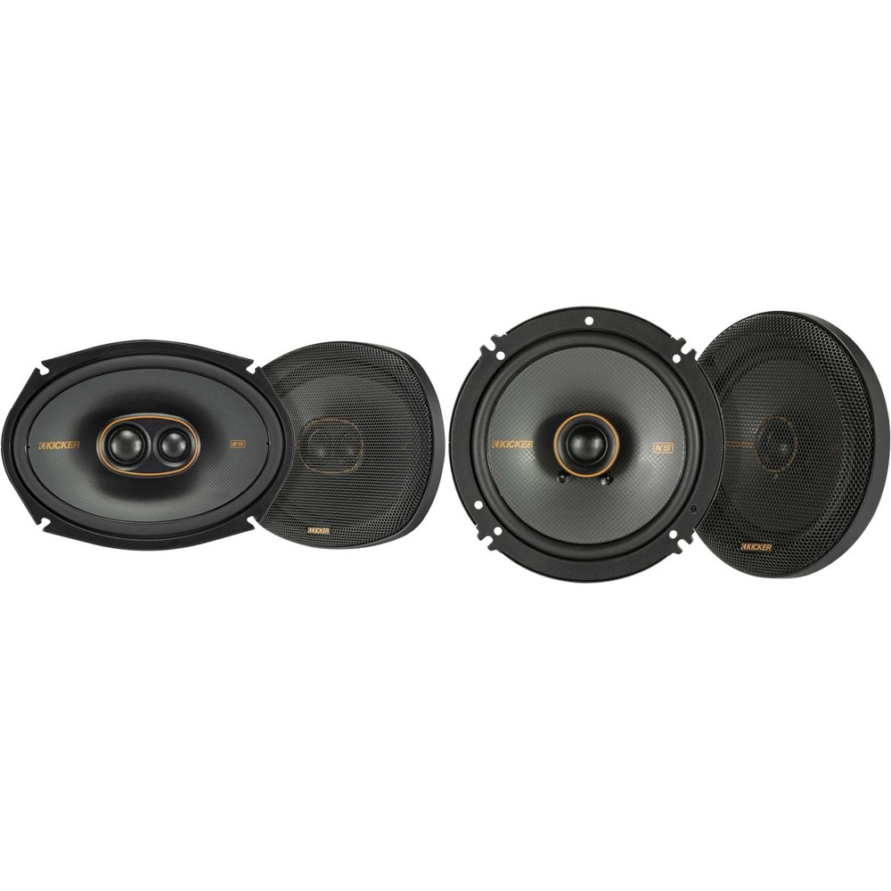 Kicker 51KSC69304 KS-Series 6x9 3-Way Speakers with 1" and .75" tweeters w/ 51KSC6504 6.5" Coaxial Bundle