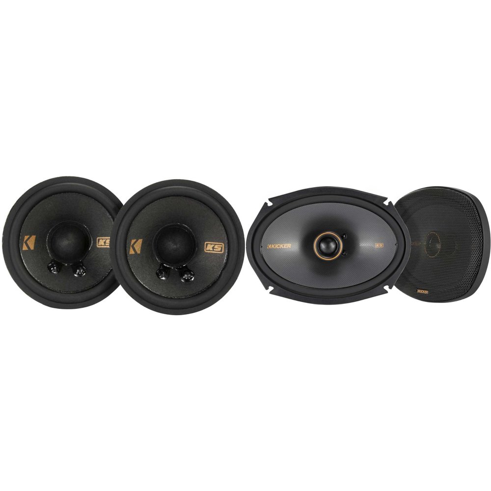 Kicker 51KSC6904 KS-Series 6x9 Coaxial Speakers with 1" tweeters,w/ 51KSC2704 KS-Series 2.75" Bundle