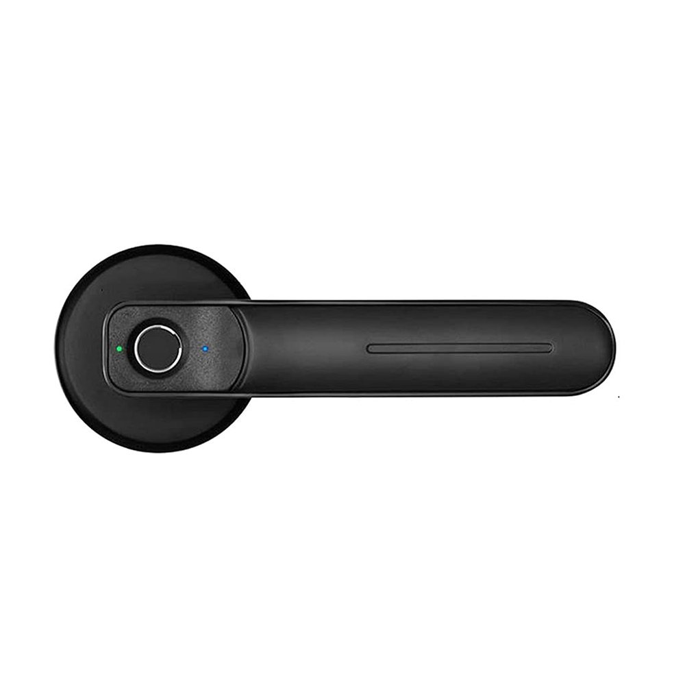 HIONJIN Fingerprint Door Lock Handle Rechargeable Anti Theft Smart Electric Keyless Security Entry with 2 Keys for Home(D)