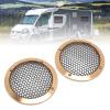 2PCS Ceiling Speaker Covers, 92mm Speaker Grill Mesh Round Speaker Grille Woofer Car Speaker Grill Cover Guard Protector Replacement Round Metal Grills (Gold) view 2
