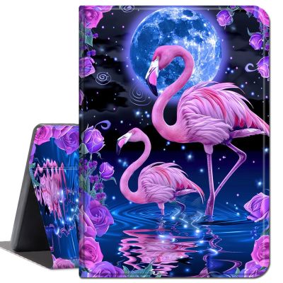 Case for 6.8" Kindle Paperwhite (11th Generation-2021) and Kindle Paperwhite Signature Edition,Slim Lightweight Smart Shell Stand Cover with Auto Wake/Sleep,Moonlit Flamingos