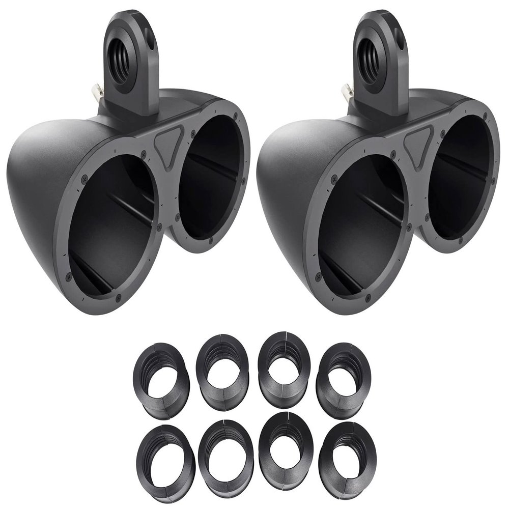 Kicker Bundle: Kicker KMTED Marine Wakeboard Tower Enclosures Speakers Bundle with Kicker KMTAP Pipe Diameter Adapter Pack for KMTES and KMTED Tower Enclosures (3 Items)