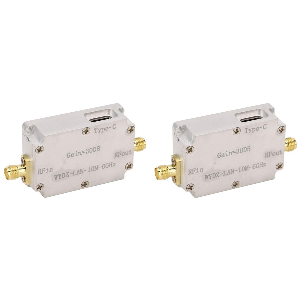 2PCS RF Wide Band Amplifier LNA Low Noise Amplifier High Gain SMA Female Connector for Radio 10M6Ghz
