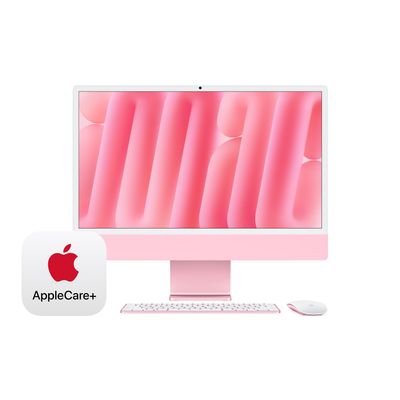 Apple 2024 iMac All-in-One Desktop Computer with M4 chip with 8-core CPU, 8-core GPU: Built for Apple Intelligence, 16GB Unified Memory, 256GB SSD Storage; Pink with AppleCare+ (3 Years)