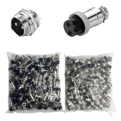 100 Sets GX16 Aviation Circular Connectors, 2-10 Pin Options, Panel Mount, Metal Adapter, Male & Female,Plug & Socket, (2P)
