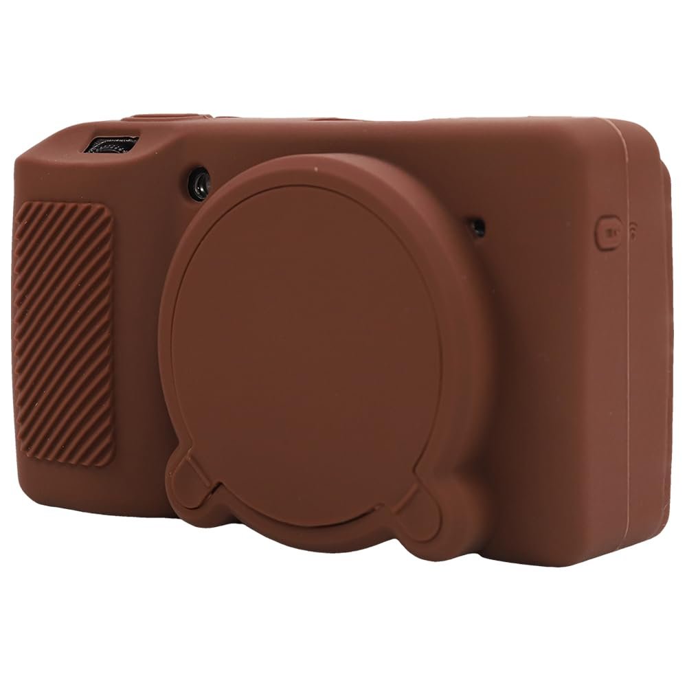 AEXUTDA Case for Ricoh GRIII GRIIIx Camera, Soft Silicone GRIII GRIIIx Camera Case Cover with Detachable Lens Cover Lightweight Skin FriendlyCoffee Color