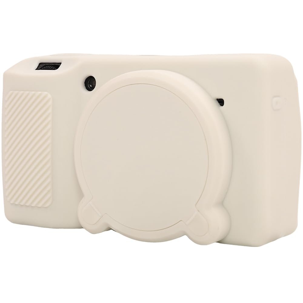 AEXUTDA Case for Ricoh GRIII GRIIIX Camera, Soft Silicone GRIII GRIIIX Camera Case Cover with Detachable Lens Cover Lightweight Skin FriendlyMisty White