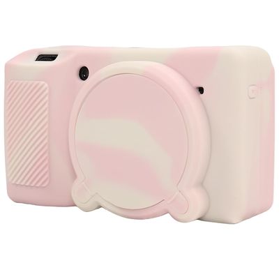 AEXUTDA Case for Ricoh GRIII GRIIIX Camera, Soft Silicone GRIII GRIIIX Camera Case Cover with Detachable Lens Cover Lightweight Skin FriendlyMisty Pink