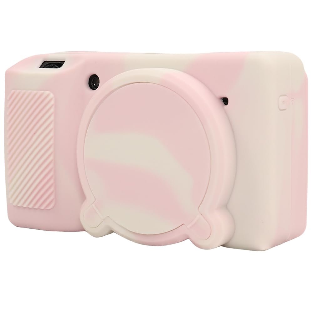 AEXUTDA Case for Ricoh GRIII GRIIIX Camera, Soft Silicone GRIII GRIIIX Camera Case Cover with Detachable Lens Cover Lightweight Skin FriendlyMisty Pink