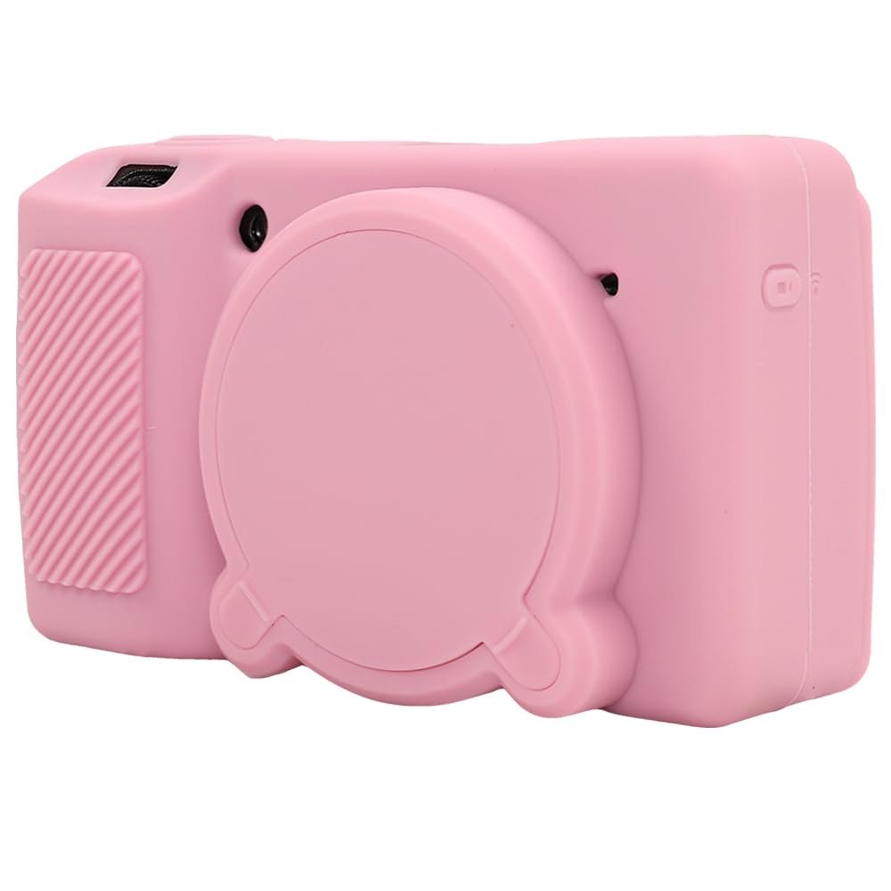 AEXUTDA Case for Ricoh GRIII GRIIIX Camera, Soft Silicone GRIII GRIIIX Camera Case Cover with Detachable Lens Cover Lightweight Skin FriendlyPink