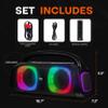Pyle 160W Dual 5-Inch Bluetooth Boombox Speaker with True Wireless Stereo  Deep Bass, Crisp Treble, LED Display, Built-in Rechargeable Batteries  Large Portable Bluetooth Speaker view 2
