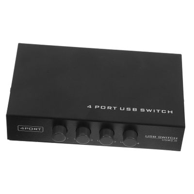 HOMSFOU Portable Port USB Printer Sharing Hub for and USB Devices Compatible Xp Includes Individual Port Buttons Black