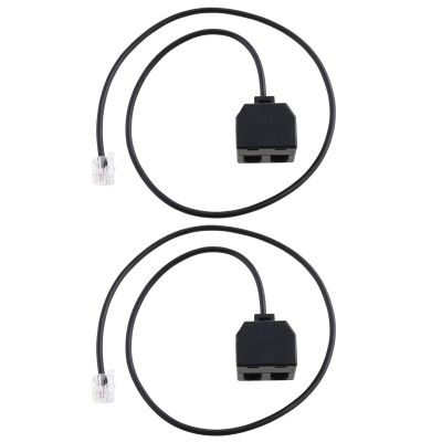 eMagTech 2pcs Telephone Training Adapter Y Splitter RJ9 4P4C Crystal Head Splitter Compatible with Cisco Compatible with Avaya Compatible with Plantronics 50cm Black
