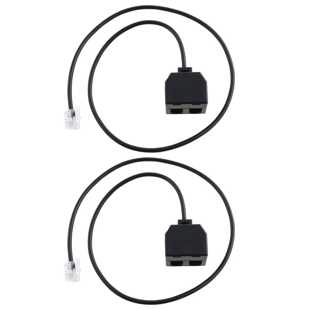eMagTech 2pcs Telephone Training Adapter Y Splitter RJ9 4P4C Crystal Head Splitter Compatible with Cisco Compatible with Avaya Compatible with Plantronics 50cm Black