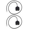 eMagTech 2pcs Telephone Training Adapter Y Splitter RJ9 4P4C Crystal Head Splitter Compatible with Cisco Compatible with Avaya Compatible with Plantronics 50cm Black view 1