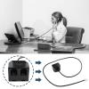 eMagTech 2pcs Telephone Training Adapter Y Splitter RJ9 4P4C Crystal Head Splitter Compatible with Cisco Compatible with Avaya Compatible with Plantronics 50cm Black view 2