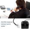 eMagTech 2pcs Telephone Training Adapter Y Splitter RJ9 4P4C Crystal Head Splitter Compatible with Cisco Compatible with Avaya Compatible with Plantronics 50cm Black view 3