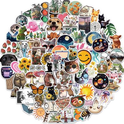 200Pcs Stickers Pack Cute Anime Stickers for Water Bottle, Laptop, Journal, Scrapbook, Computer, Hydroflask, Skateboard, Notebook, Waterproof Vinyl Graffiti Aesthetic Decals