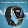 2 Pack Bands Compatible With Fitbit Versa 4 / 3 / Sense/Sense 2, Soft Silicone Sports Bands Replacement Straps for Men Women (Black+Black, Large) view 4