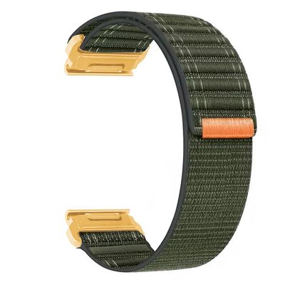 20mm/ 22mm/ 26mm Watch Band For Garmin Fenix 5 6 7 8 Pro Sapphire Solar Forerunner 965 955 935 Epix Pro Gen 2 47mm 51mm Quick Fit 20 22 26 Watch Bands Replacement Men Women (Olive Green-Gold Buckle, Quick-fit 20mm)