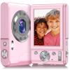 Digital Camera, 1080P 48MP Autofocus Digital Camera for Kids with 2 Batteries, 16X Digital Zoom, Compact Small Point and Shoot Digital Camera for Boys Girls Teens Children Beginner,Pink view 1