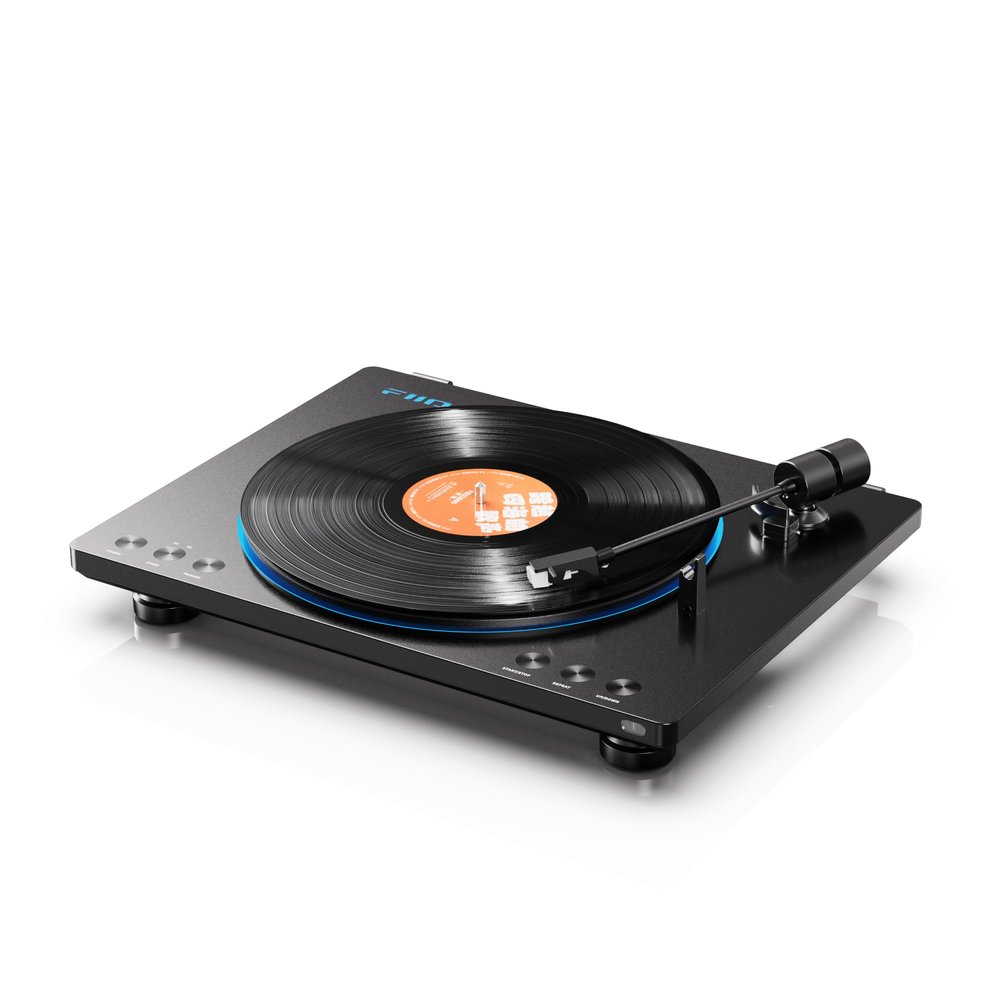 FiiO TT13 Fully Automatic Vinyl Stereo Turntable(Analog), Powerful Phono preamp, Dust Cover, Die-cast Aluminum Platter (TT13 Black Standard)