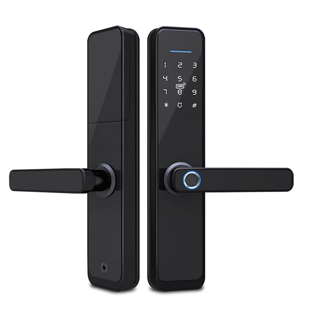 HIONJIN Fingerprint Door Lock Smart Digital Electronic Lock Biometric Password Keyless Lock(70 85)