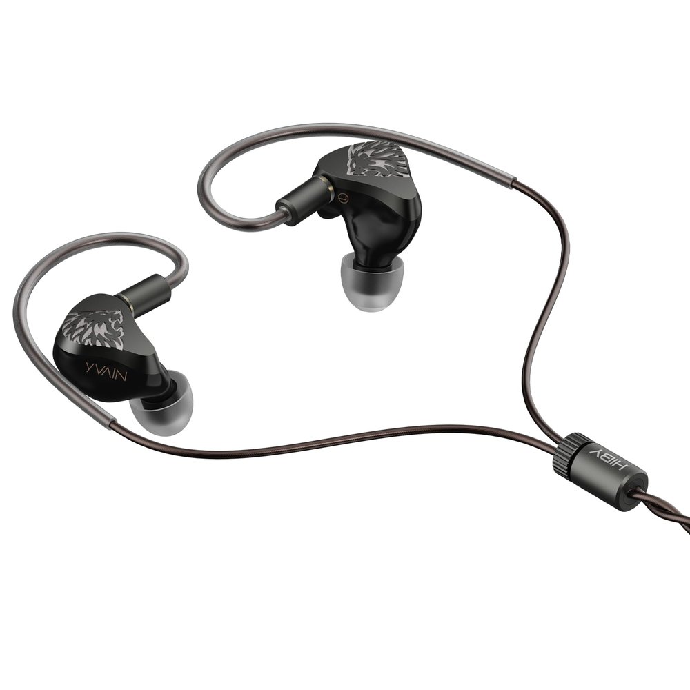 HiBy Yvain HiFi in-Ear Monitors, 4-Driver Precision Acoustic System, Tri-Way Crossover, Litz Single-Crystal Copper Cable, Ergonomic Comfort Fit Ideal for Audiophiles & Musicians