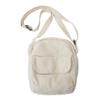 ALINUOYQ Crossbody Bag for Women Adjustable Strap Satchel Purse Canvas Solid Color Messenger Bag Clutch Purse for Travel Commuting (White) view 1