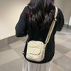 ALINUOYQ Crossbody Bag for Women Adjustable Strap Satchel Purse Canvas Solid Color Messenger Bag Clutch Purse for Travel Commuting (White) view 3