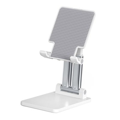 HOMSFOU Tablet Stand Foldable Cell Phone Holder Nonslip Pads Preserved Charging Slot for Streaming Videos Tv Series