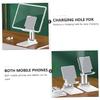 HOMSFOU Tablet Stand Foldable Cell Phone Holder Nonslip Pads Preserved Charging Slot for Streaming Videos Tv Series view 3