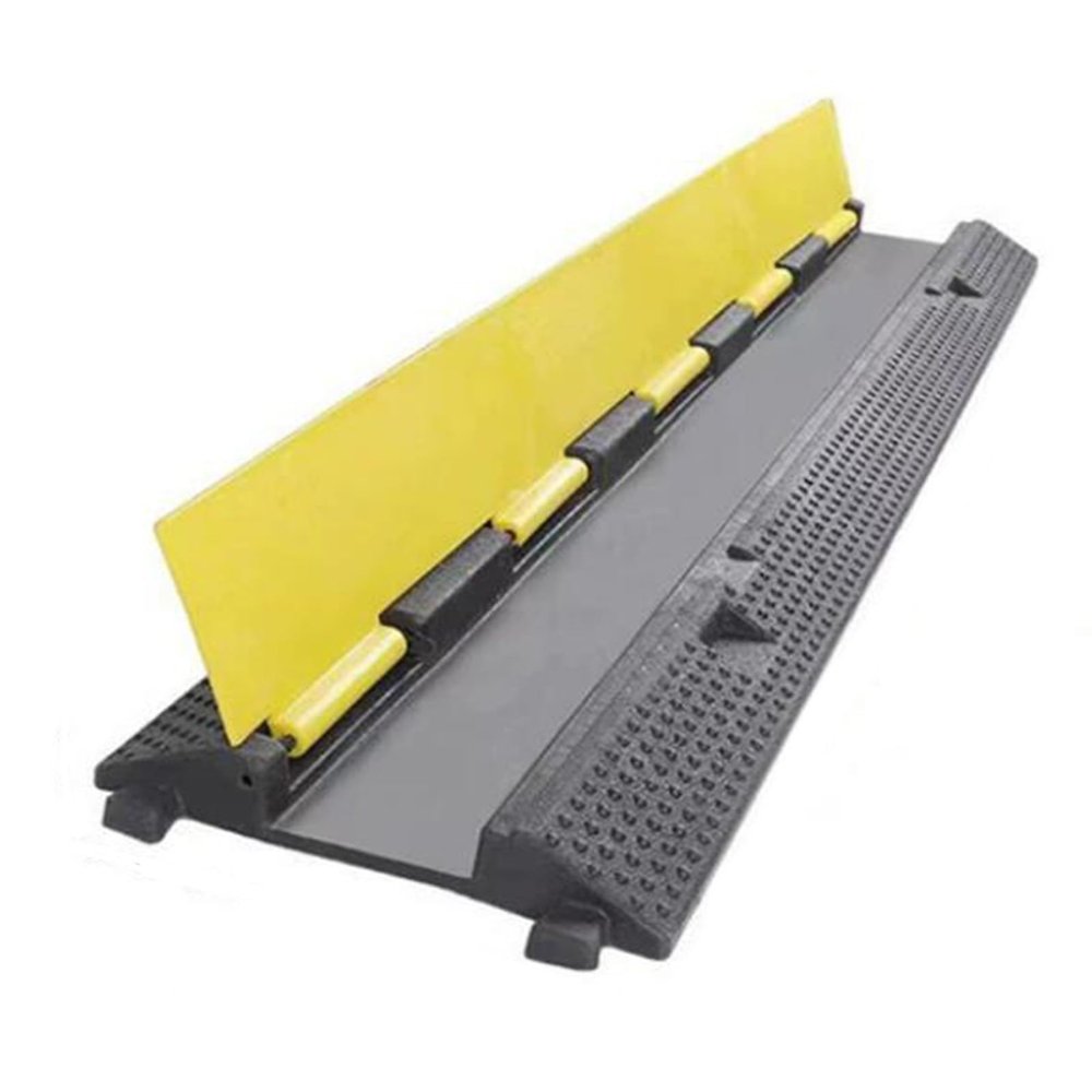 Rubber Speed Bumps,Speed Reduction Ramps,Speed Bumps with Cable Channels,for Asphalt Concrete Macadam Driveways,Can Bear 6600 Pounds(100x22x3.5cm)