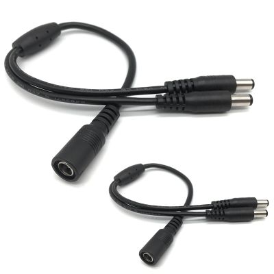 2 Pack 12 Volt DC Splitter Cable, 1 Male to 2 Female Y-Splitter 5525 5.5x2.1mm 20W, 1.96 Ft/60cm Power Cord for CCTV Security Camera and LED Strip Lighting