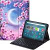 Qindaiwen Keyboard Case for Amazon Fire Max 11 (13th Generation, 2023 Release) with Detachable Bluetooth Keyboard & Slim PU Leather Protective Cover, Crescent Moon view 1