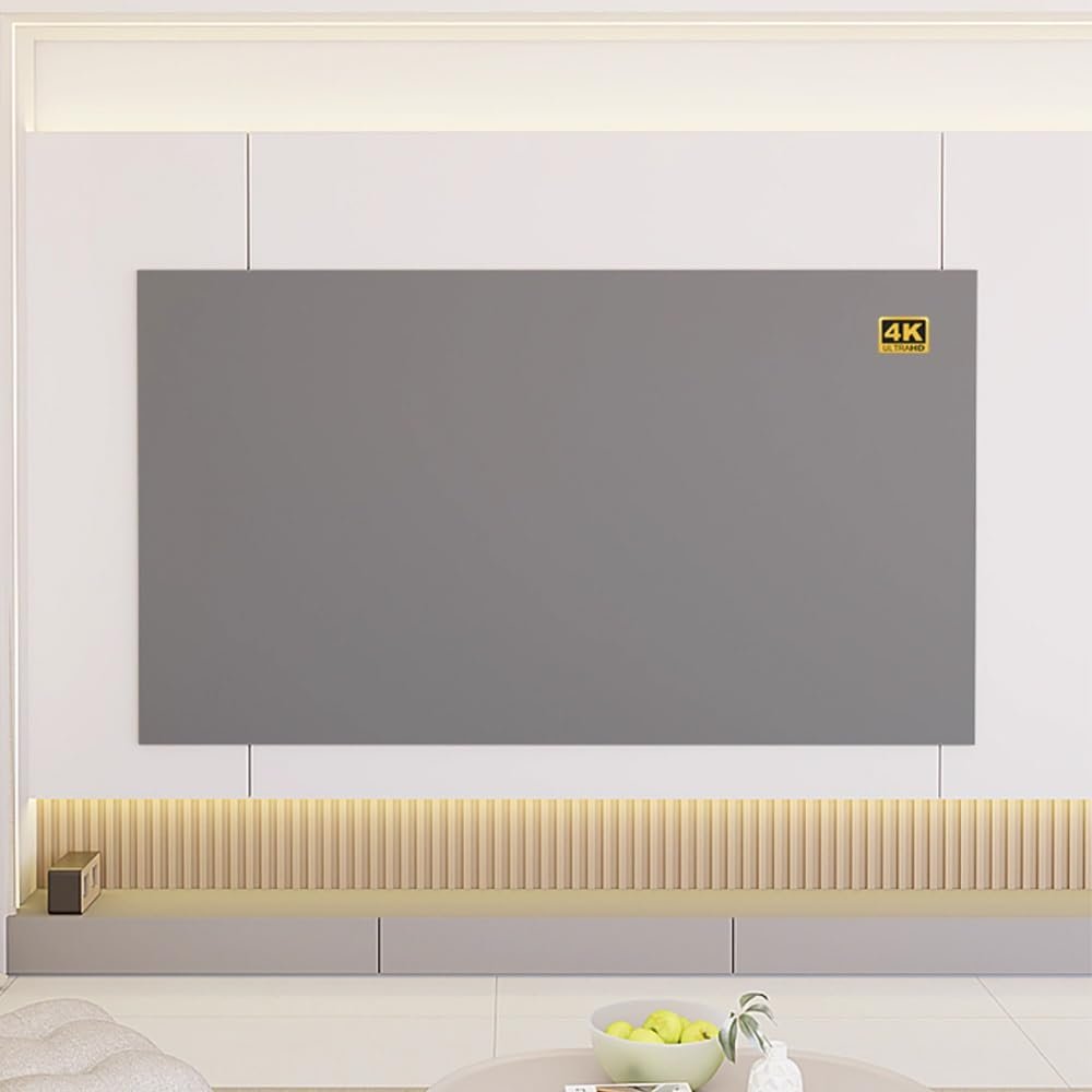 GJHYNT Foldable Projection Screen, 3D/4K 60" 72" 84" 92" 100" 110" 120" Anti-Light Projector Screen, Wall Mounted Movie Screen for Home Theater Office(100 Inch 16:9)
