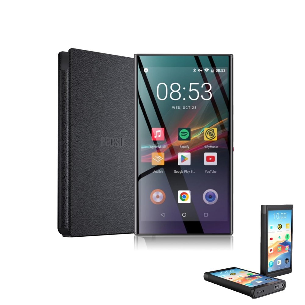 160GB MP3 Player with Leather Protective case, 5" IPS Screen Android Music Player with Play Store, Spotify, Pandora MP3 & MP4 for Kids with Libby, Audible, FM, Voice Recorder, Up to 1TB