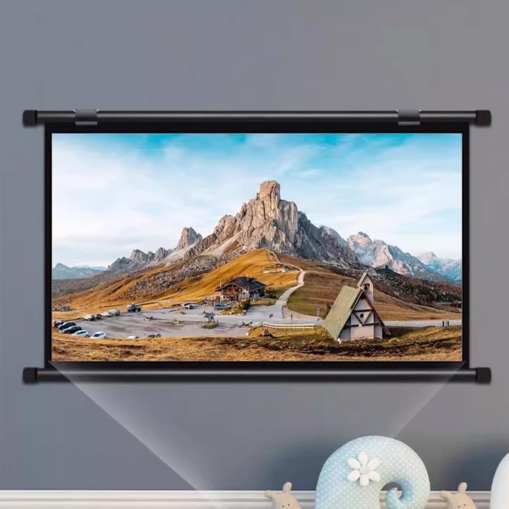 30" 40" 50" 60" 72" Projector Screen, Wall Mounted Projection Screen, Portable 4K HD Movie Screen for Home Theater Cinema Office(30 Inch 4:3)