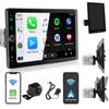 Alondy Single Din Car Radio Touchscreen (10.4" Rotatable) Compatible with Apple CarPlay [Wireless] Android Auto Car Stereo Bluetooth USB AUX SD Backup Camera view 1