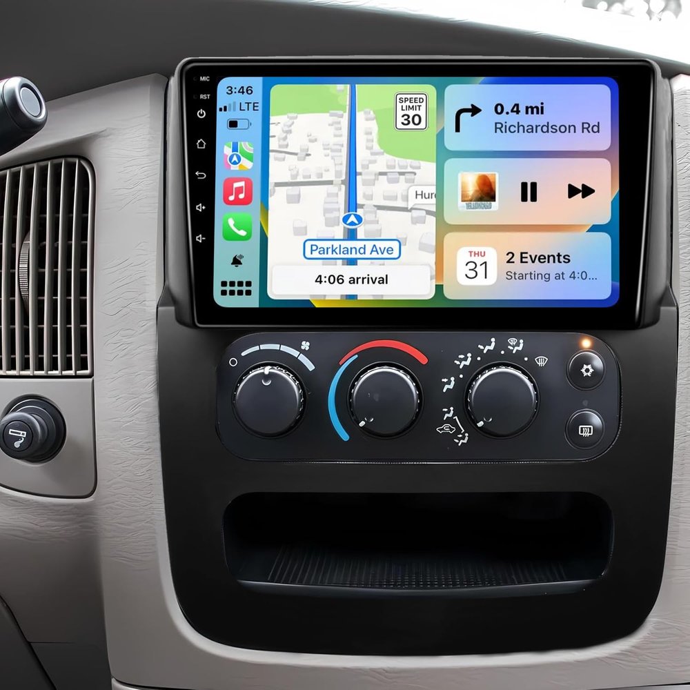 Car Radio for Dodge RAM 1500 2500 3500 2002 2003 2004 2005 with Wireless Carplay Android Auto Bluetooth Screen Stereo with WiFi Bluetooth FM GPS