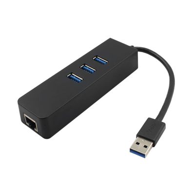 CIYODO USB Hub with Ports and Gigabit Ethernet Adapter for Pc Hot Swappable Extensive Compatibility Supports Ethernet for Laptops and Desktops