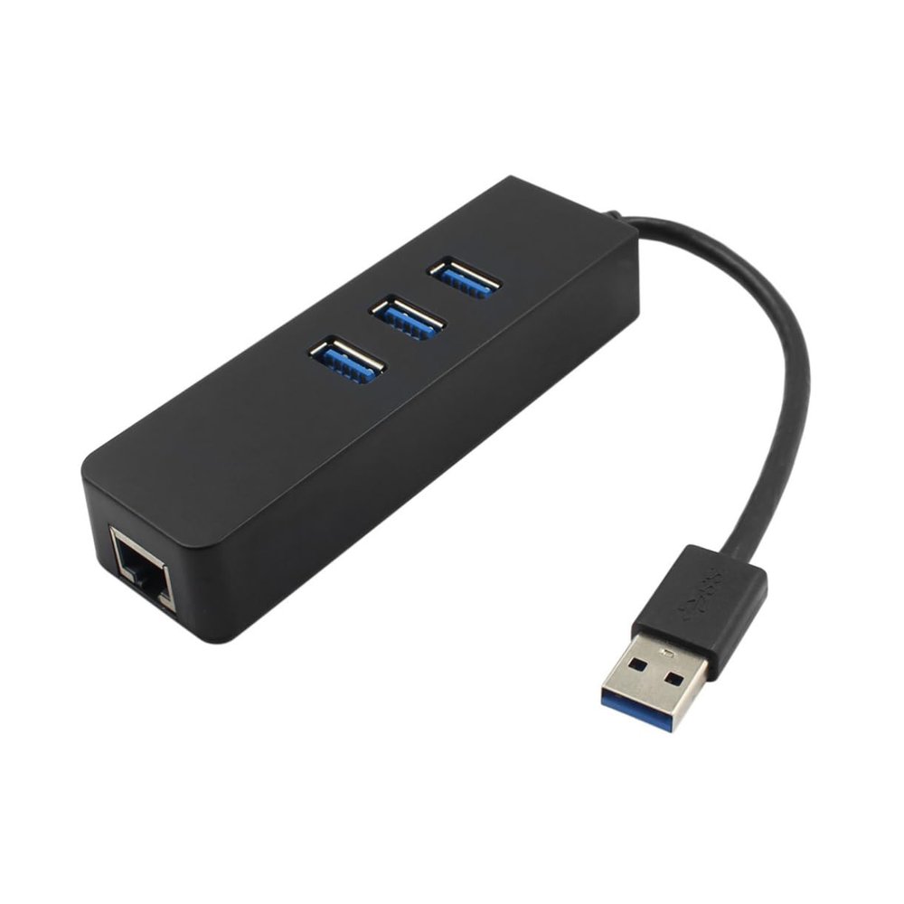 CIYODO USB Hub with Ports and Gigabit Ethernet Adapter for Pc Hot Swappable Extensive Compatibility Supports Ethernet for Laptops and Desktops