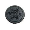 Premium Round Shungite Stickers with Pattern for Cell Phone Case Laptop Tablet Computer - Polished Shungite Protection Plate with Carbon Fullerenes (Metatron) view 1