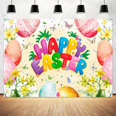 10x10ft Easter Decorationse Backdrop Spring Floral Colorful Egg Hunt Backdrop Easter Colorful Eggs Background for Photography Happy Birthday Party Decor Banner Photoshoot Studio Props