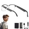 HNTKGME AI Translator Glasses, Lentes Inteligentes Traductores, Smart Glasses for Men Women with Built in Mic and Speakers, Anti Blue Light Translator Glasses Supports 135 Languages (Sliver)