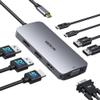 USB C Docking Station Dual DisplayPort, 8 in 1 USB Hub with 2 DP, HDMI, VGA, USB C 2.0, A 2.0, PD Charging Port, Multi Monitor Adapter for Dell/HP/Lenovo Laptops view 1