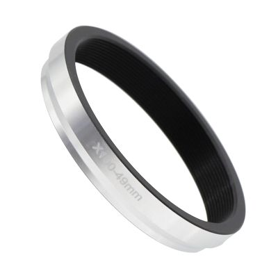 LingoFoto 49mm Lens Filter Adapter Ring for Fuji X100S/X100T/X100F/X100/X70 Camera for 49mm Filters,Lens Hood 49mm Metal Filter Adapter Ring (Silvery)