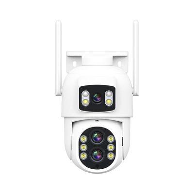 5MP Dual Lens Dual Screen Outdoor Security Camera, Humanoid Motion Detection / Sound & Lighting Alarm / P 350 T 90/ Zoom x 10/ Night Full Color / 2-Way Audio Wireless WiFi Smart Home IP PTZ Camera