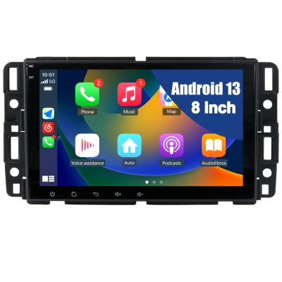 Android 13 [2G+32G] Car Radio for GMC Sierra Yukon Chevrolet Buick Chevy Silverado,8 Inch Touch Screen Stereo with GPS WiFi SWC Wireless CarPlay Android Auto