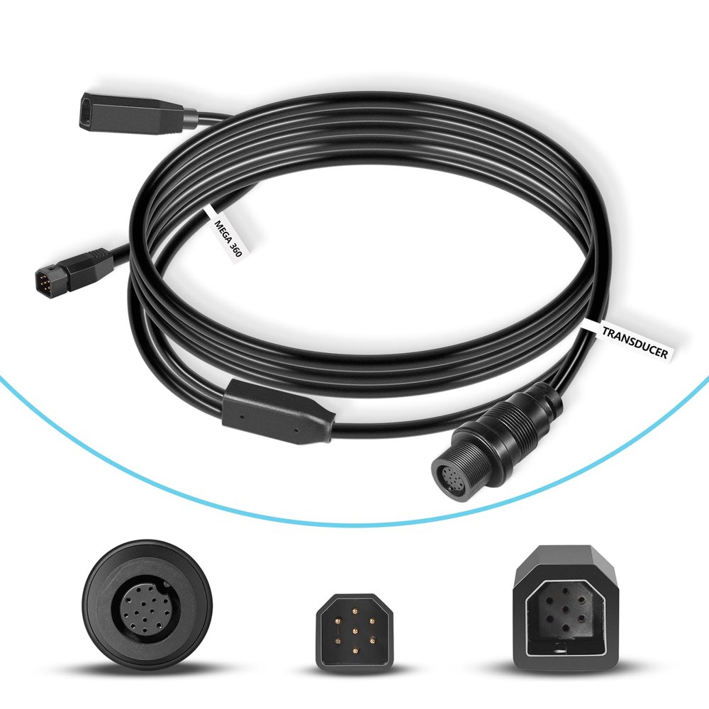 Bzumperyz 720107-1 9 M360 2DDI Y - MEGA 360 & 2D/MDI 7-pin Transducer Adapater Cable Y Cable Compatible with MEGA 360 and Helix 8/9/ 10/12/ 15 Fishfinder